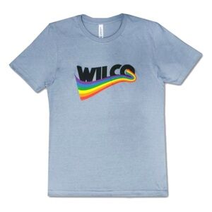 Wilco Pursuit of Happiness Light Blue Tee with Rainbow Graphic